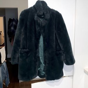 Beautiful emerald green faux fur coat in perfect condition.